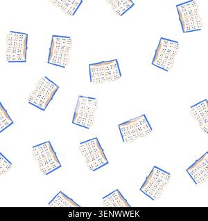 pattern embossing braille textbook cartoon. transcription dot, system language, format material embossing braille textbook sign. seamless symbol vecto Stock Vector