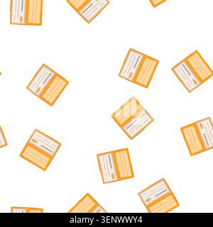 pattern cheque checkbook cartoon. template wallet, paycheck bank, line payment cheque checkbook sign. seamless symbol vector illustration Stock Vector