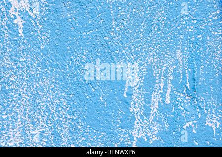 Blue Textured Wall Surface with Rough Plaster Detail Stock Photo