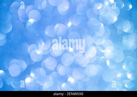 Abstract Blue Bokeh Background with Soft Light Circles for Tranquil Design Stock Photo