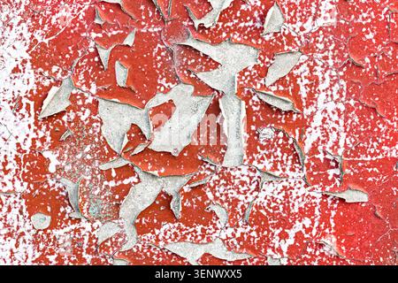 Abstract Pattern of Flaking Paint on Weathered Surface Stock Photo