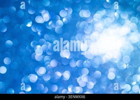 Abstract Blue Bokeh Lights Background for Creative Designs and Modern Visuals Stock Photo