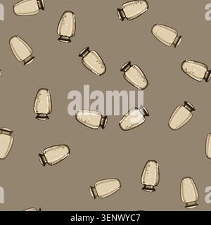 seamless pattern burial urn ashes cartoon. cremation memorial, dead cemetery, grief ceramic burial urn ashes sign vector Stock Vector