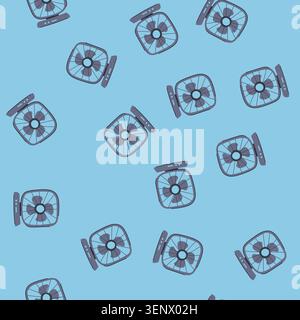 pattern ventilator desk fan cartoon. items home, air vintage, domestic electronic ventilator desk fan sign. seamless vector illustration Stock Vector