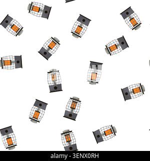 pattern patio heater gas cartoon. patio heater gas sign vector Stock Vector