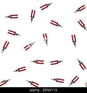 pattern cable crimper tool cartoon. work connection, technology industry cable crimper tool sign vector Stock Vector