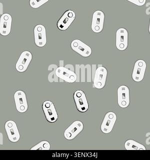 seamless pattern Carbon monoxide detector illustrating smoke and fire alarms for residential safety, providing essential protection against invisible Stock Vector