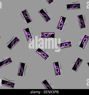 seamless pattern led curved screen cartoon. monitor stage, show light, curve party led curved screen sign vector Stock Vector