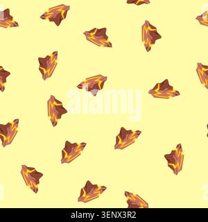 pattern flow lava platform cartoon. vent caldera, fissure tectonic, crust mantle flow lava platform sign. seamless vector illustration Stock Vector