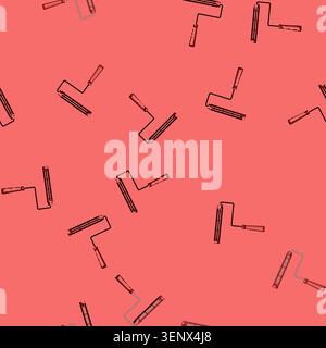 seamless pattern Paint roller frame providing a critical component for applying color to surfaces, a common tool used in home improvement, constructio Stock Vector