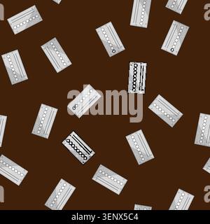 seamless pattern Loyalty card illustration showing blank spaces for stamps or punches, depicting customer retention, reward programs, repeat purchases Stock Vector