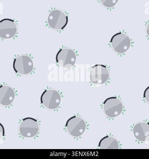 pattern hoover robot vacuum cleaner cartoon. function banner, assistant automated, smartphone outline hoover robot vacuum cleaner sign. seamless vecto Stock Vector