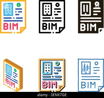 report on series building information modeling icon vector. report on building information modeling sign. color symbol Stock Vector