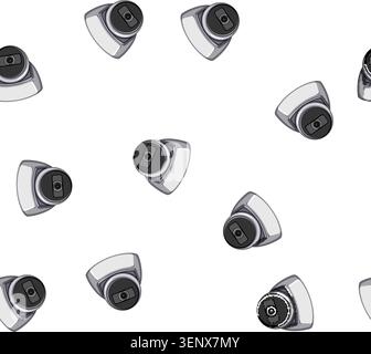 pattern safety ip camera cartoon. cctv system, private control safety ip camera sign vector Stock Vector