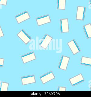 pattern school interactive smartboard cartoon. classroom digital, class projector, display modern school interactive smartboard sign. seamless vector Stock Vector