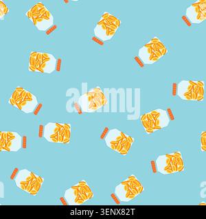 pattern moneybox coin jar cartoon. hand business, gold financial, growth deposit moneybox coin jar sign. seamless vector illustration Stock Vector