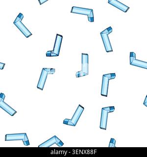pattern asthma inhaler portable cartoon. nebulizer device, breath medication, relief allergy asthma inhaler portable sign vector Stock Vector