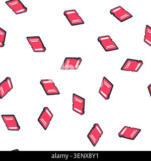 pattern capacity sd card cartoon. speed transfer, files videos, music data capacity sd card sign. seamless symbol vector illustration Stock Vector