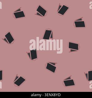 pattern menu outdoor chalkboard cartoon. cafe frame, street wooden, black blank menu outdoor chalkboard sign. seamless vector illustration Stock Vector
