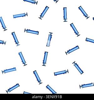 pattern Hydraulic cylinder device featuring a piston and fluid power technology, generating force and motion for various industrial and mechanical app Stock Vector