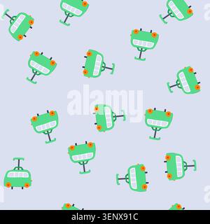 pattern pack kid luggage cartoon. back rucksack, open book, people pencil pack kid luggage sign. seamless vector illustration Stock Vector