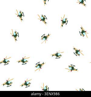 pattern remote helicopter toy cartoon. child plane, boy flying, model children remote helicopter toy sign. seamless symbol vector illustration Stock Vector