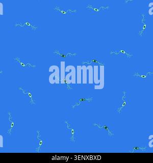 seamless pattern structure neurons cartoon. human anatomy, diagram myelin, axon neurology structure neurons sign vector Stock Vector