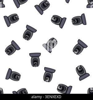 pattern film table web camera cartoon. computer business, lens equipment film table web camera sign vector Stock Vector