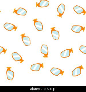 pattern orange car side mirror illustrating an automotive component, reflecting light and representing themes of driving, travel, safety, and vehicle Stock Vector
