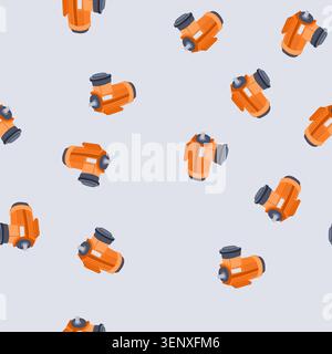 pattern brushless electric motor cartoon. commutator rotor, windings magnetic, dc ac brushless electric motor sign. seamless vector illustration Stock Vector