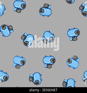 seamless pattern station water pump cartoon. clean filter, plumbing pipe, purification equipment station water pump sign vector Stock Vector