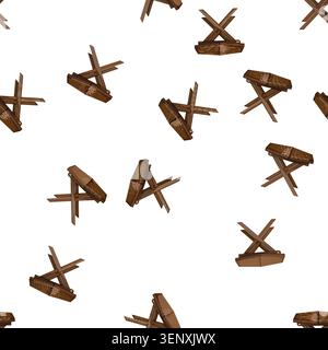 pattern wooden folding table cartoon. wooden folding table sign vector Stock Vector
