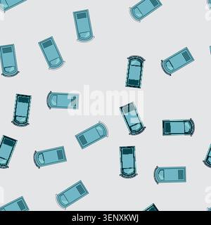 seamless pattern Portable chemical toilet offering essential temporary sanitation, featuring a blue structure with a vented base on an isolated white Stock Vector