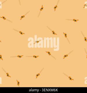 pattern wooden matchstick head ignited by a flame, illustrating concepts of ignition, light, heat, energy, quick start, and a simple solution for illu Stock Vector