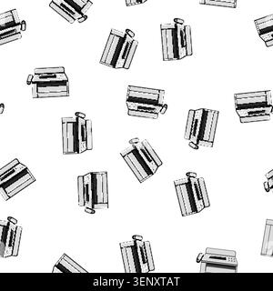 pattern office fax machine cartoon. symbol print, web document, paper telephone office fax machine sign vector Stock Vector