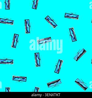 seamless pattern monitor curved screen cartoon. stage show, light curve, party panel monitor curved screen sign vector Stock Vector