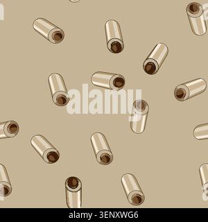 seamless pattern Roll of transparent cling film on a white background, illustrative vector style product image for kitchen, food storage and packaging Stock Vector