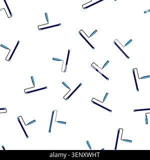 pattern Blue handled paint roller frame with metal rod for holding a roller cover, ideal for home improvement, wall painting, renovation and diy proje Stock Vector