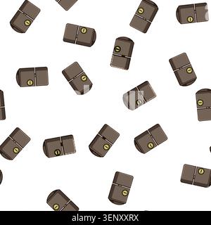 pattern Security lock device providing protection and safety, designed for securing windows, doors, or cabinets, featuring a keyhole mechanism for acc Stock Vector