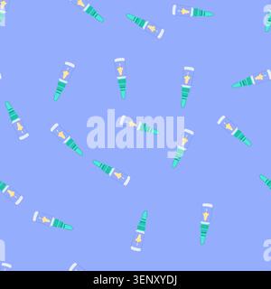 pattern congestion nasal spray bottle cartoon. relief decongestant, mist rinse, squeeze applicator congestion nasal spray bottle sign. seamless vector Stock Vector