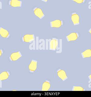pattern party cocktail glasses cartoon. champagne ice, whiskey vodka, gin line party cocktail glasses sign. seamless vector illustration Stock Vector