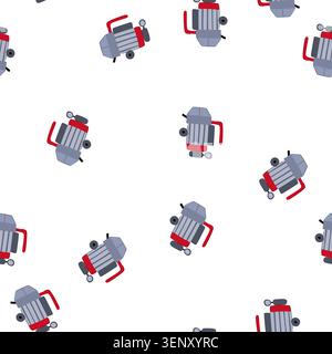 pattern technician vacuum pump cartoon. gauge conditioning, hvac underwater, install compressor technician vacuum pump sign. seamless symbol vector il Stock Vector
