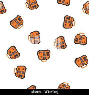 pattern hydro electricity generator cartoon. biomass geothermal, gasoline coal, nuclear battery hydro electricity generator sign. seamless symbol vect Stock Vector