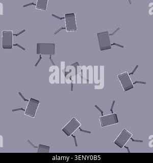 seamless pattern wifi 5g modem cartoon. speed internet, technology data wifi 5g modem sign vector Stock Vector