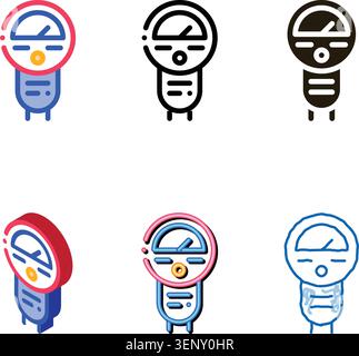 Parking forms Meter Icon Vector. Outline Parking Meter Sign. Isolated Contour Symbol Stock Vector