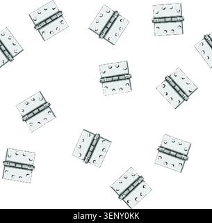 pattern home door hinge cartoon. steel object, house silver, open construction home door hinge sign vector Stock Vector