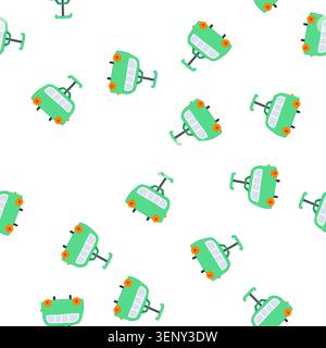 pattern pack kid luggage cartoon. back rucksack, open book, people pencil pack kid luggage sign. seamless symbol vector illustration Stock Vector