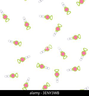 pattern silver ring keychain cartoon. steel blank, round label silver ring keychain sign. seamless symbol vector illustration Stock Vector