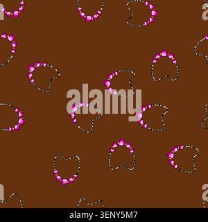 seamless pattern pearl beads necklace cartoon. jewelry gras, party choker, girl accessories pearl beads necklace sign vector Stock Vector