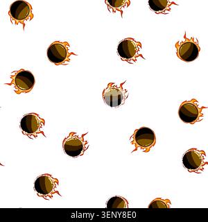 pattern play fire game button cartoon. bar spaceship, robot 2d, planet sun play fire game button sign vector Stock Vector